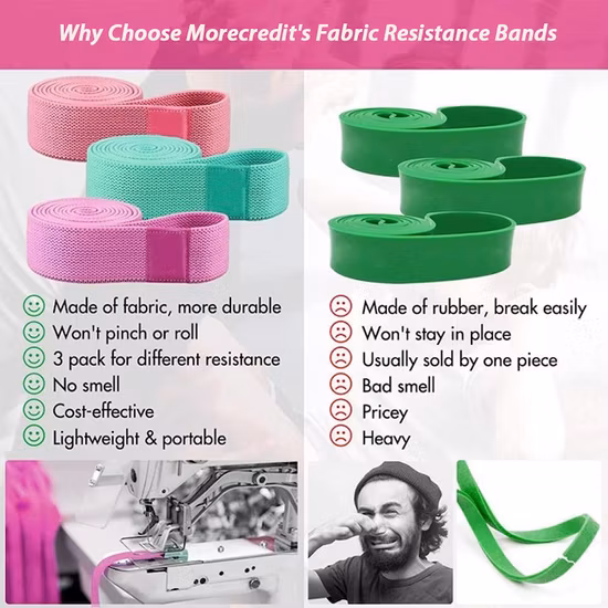 Эспандеры Петля из хлопчатобумажной ткани Набор длинных эспандеров с подтягиванием