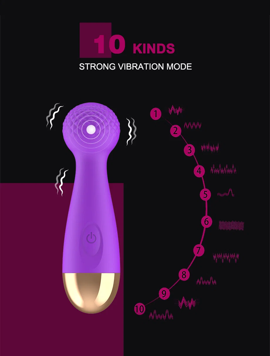 10 Frequency Vibration Female Masturbator Waterproof Vibration Stick Massage Stick Adult Sex Products Manufacturer Direct Sales